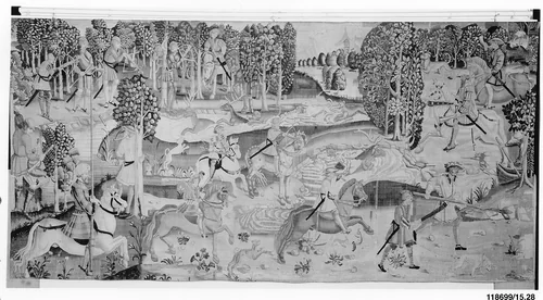 Stag Hunt by Lucas Cranach, textile, 1530-1565