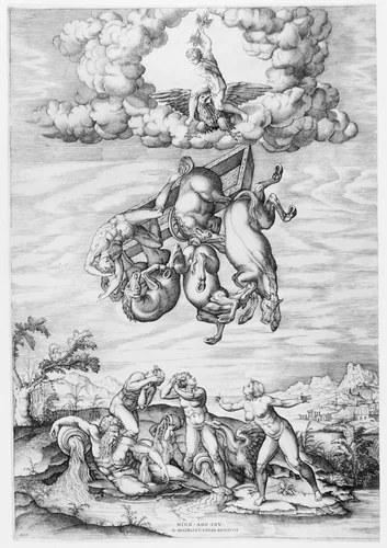 The Fall of Phaeton by Nicolas Beatrizet, print, 1540-1566