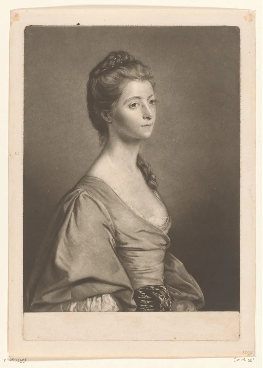 Portret van Catherine Trapaud by Edward Fisher, print, 1762