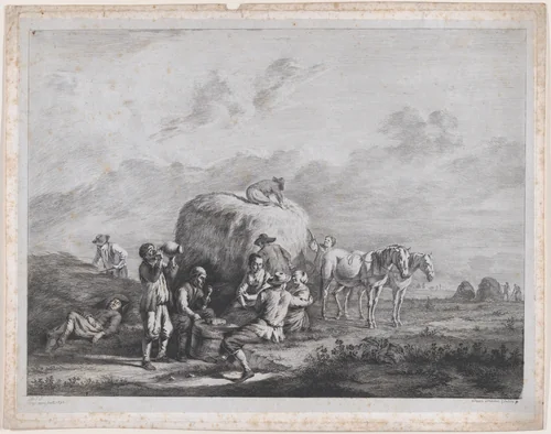 Harvesters Resting by Jean Jacques de Boissieu, print, 1795