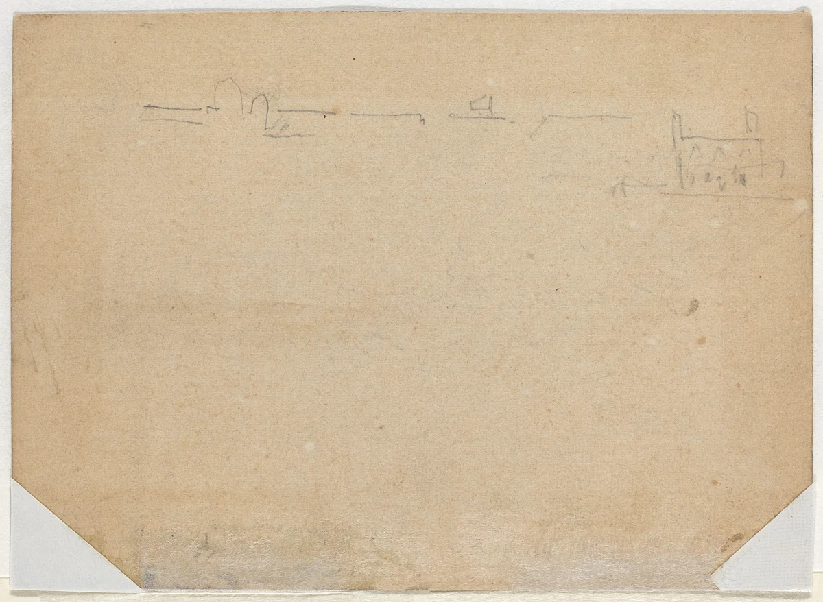 Roof Line [verso] by Winslow Homer, drawing, 1862