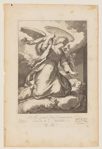 The Angel of the Annunciation by Willem de Passe, print, 1615-1618