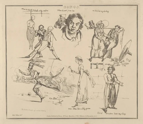Songs: "When in death I shall calm recline..." by Henry Thomas Alken, print, 1822