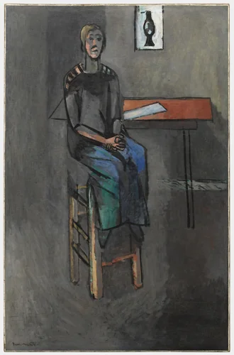 Woman on a High Stool (Germaine Raynal) by Henri Matisse, painting, 1914