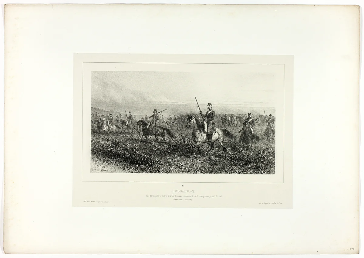 Reconnaisance, from Souvenirs d’Italie: Expédition de Rome by Denis Auguste Marie Raffet, print, 1858