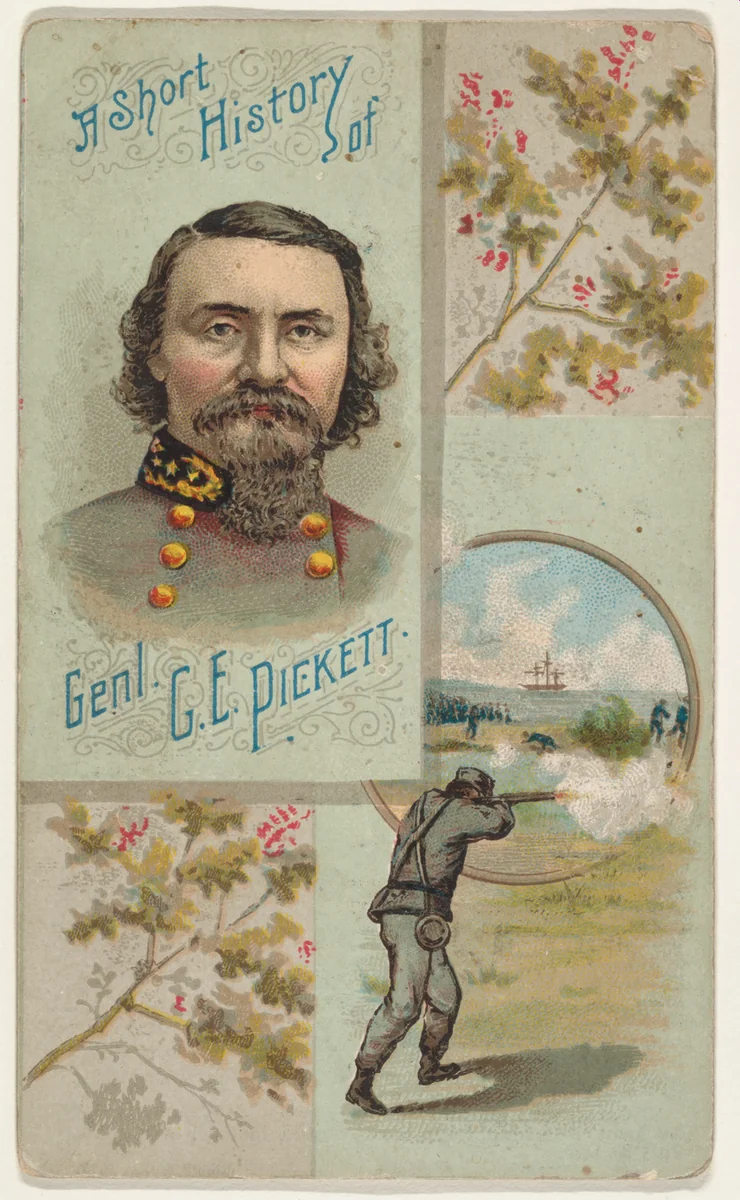 A Short History of General G. E. Pickett, from the Histories of Generals series (N114) issued by W. Duke, Sons & Co. to promote Honest Long Cut Smoking and Chewing Tobacco by W. Duke, Sons & Co., print, 1888