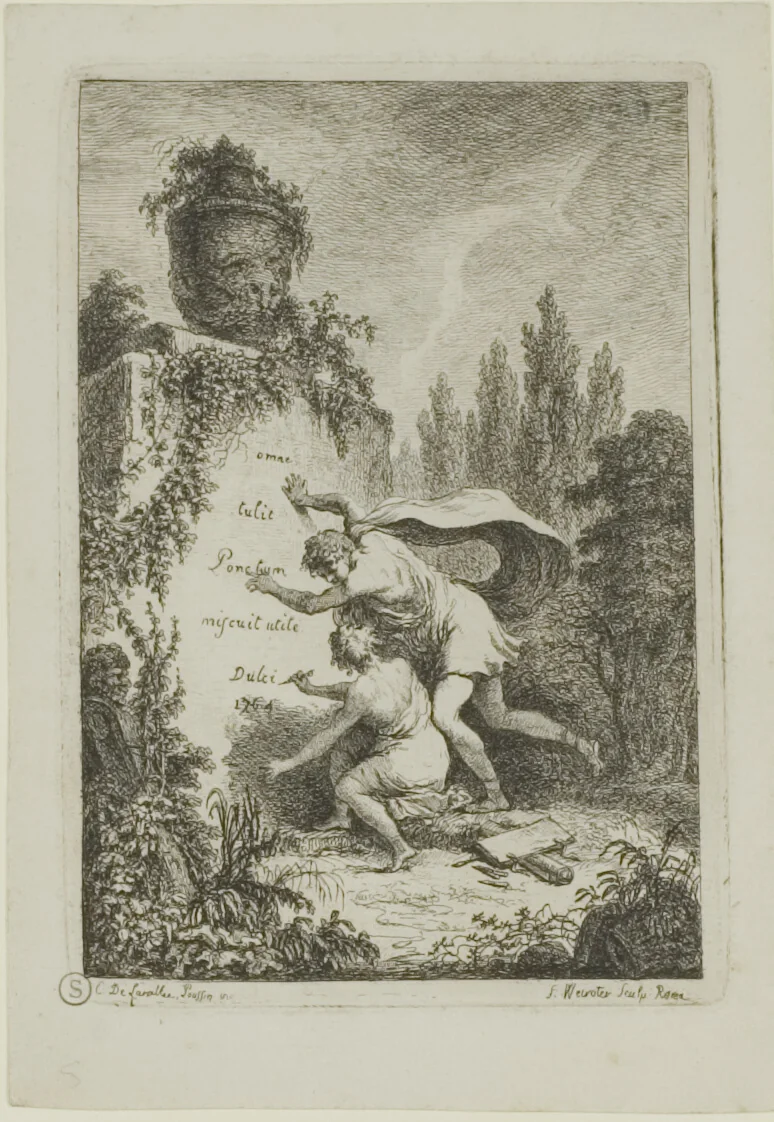 Plate from, Nella Venuta by Franz Edmund Weirotter, print, 1764