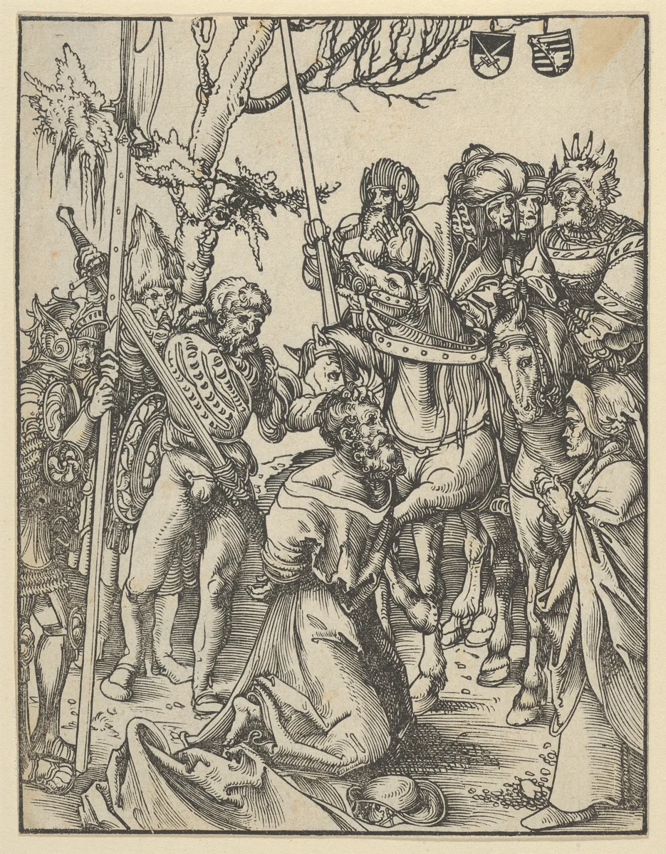 James The Greater from the Martyrdom of the Twelve Apostles by Lucas Cranach, print, 1472-1553
