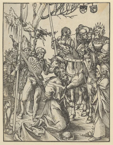 James The Greater from the Martyrdom of the Twelve Apostles by Lucas Cranach, print, 1472-1553