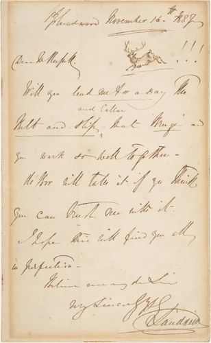 Letter by Edwin Henry Landseer, other, 1837