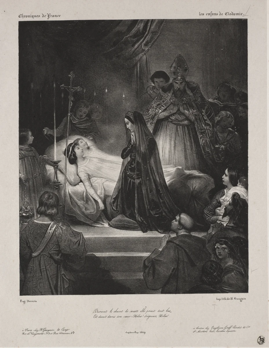 Chronicles of France: The Children of Clodomir by Eugène Devéria, print, 1829