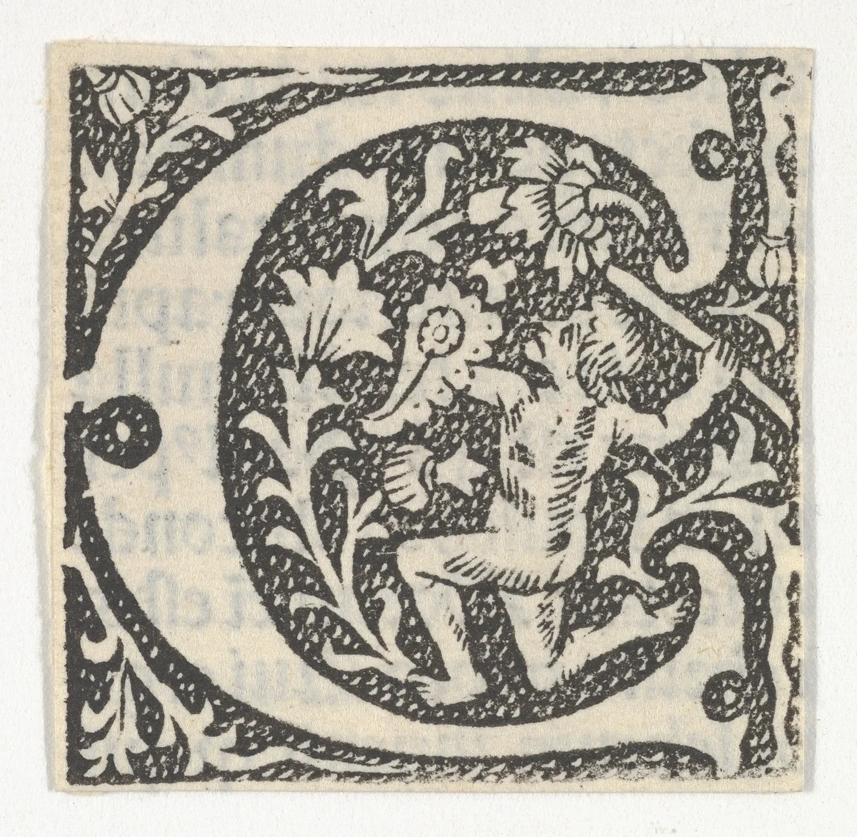 Decorated Roman alphabet by anonymous, print, 1485-1499