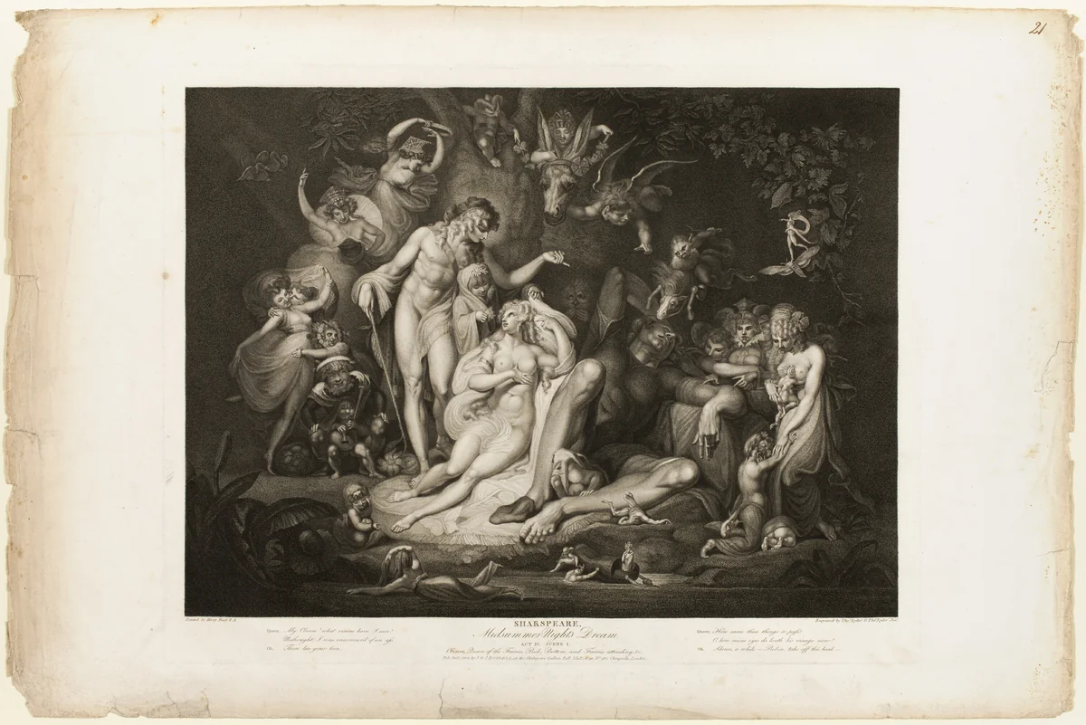 Titania's Awakening by Thomas Ryder, print, 1803