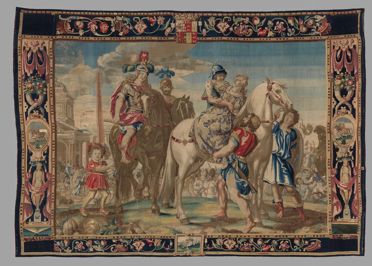 The Abduction of Cassandra by Ajax from a set of The Horses by Frans Cleyn, textile, 1630-1670