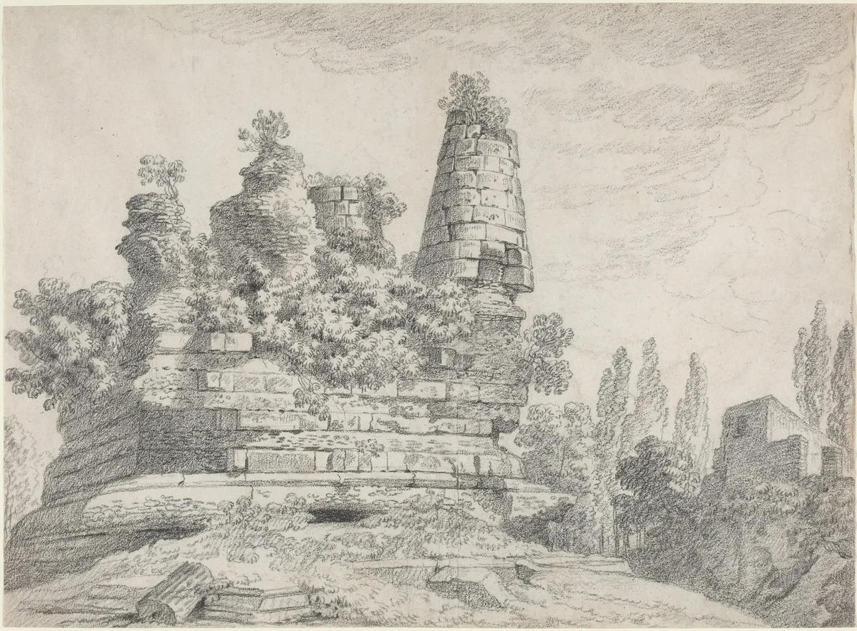 The Tomb of the Horatii and the Curatii at Albano by Louis Chaix, drawing, 1770-1780