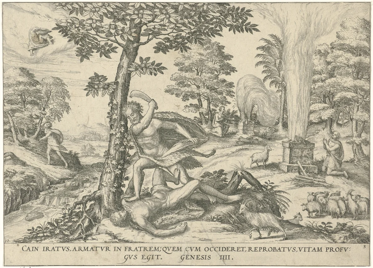 Kaïn en Abel by Unknown, print, 1577-1627