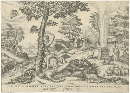 Kaïn en Abel by Unknown, print, 1577-1627