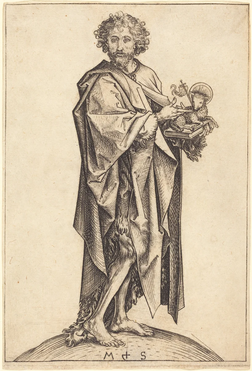 Saint John the Baptist by Martin Schongauer, print, 1475