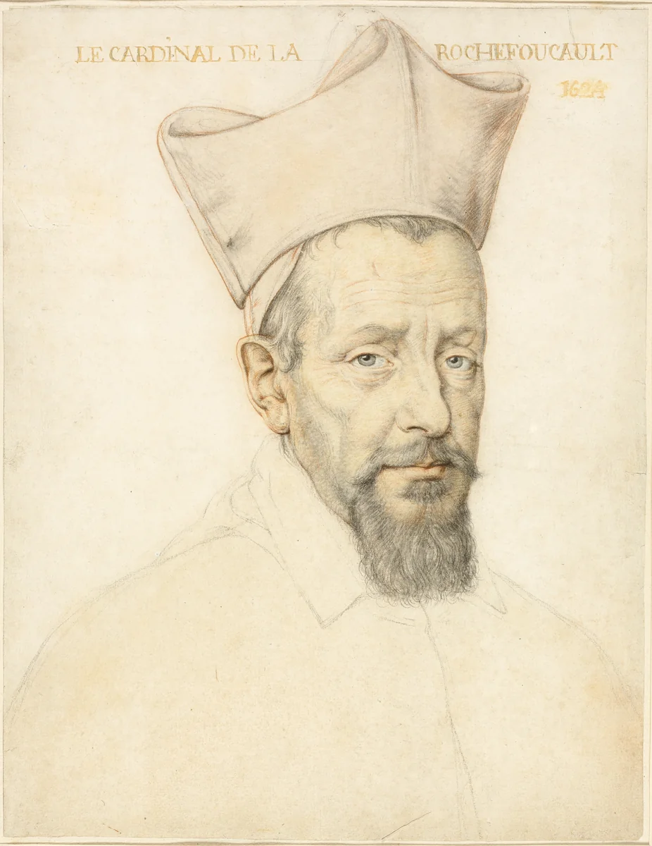 Bust of Cardinal de la Rochefoucault by Daniel Dumonstier, drawing, 1624-1646