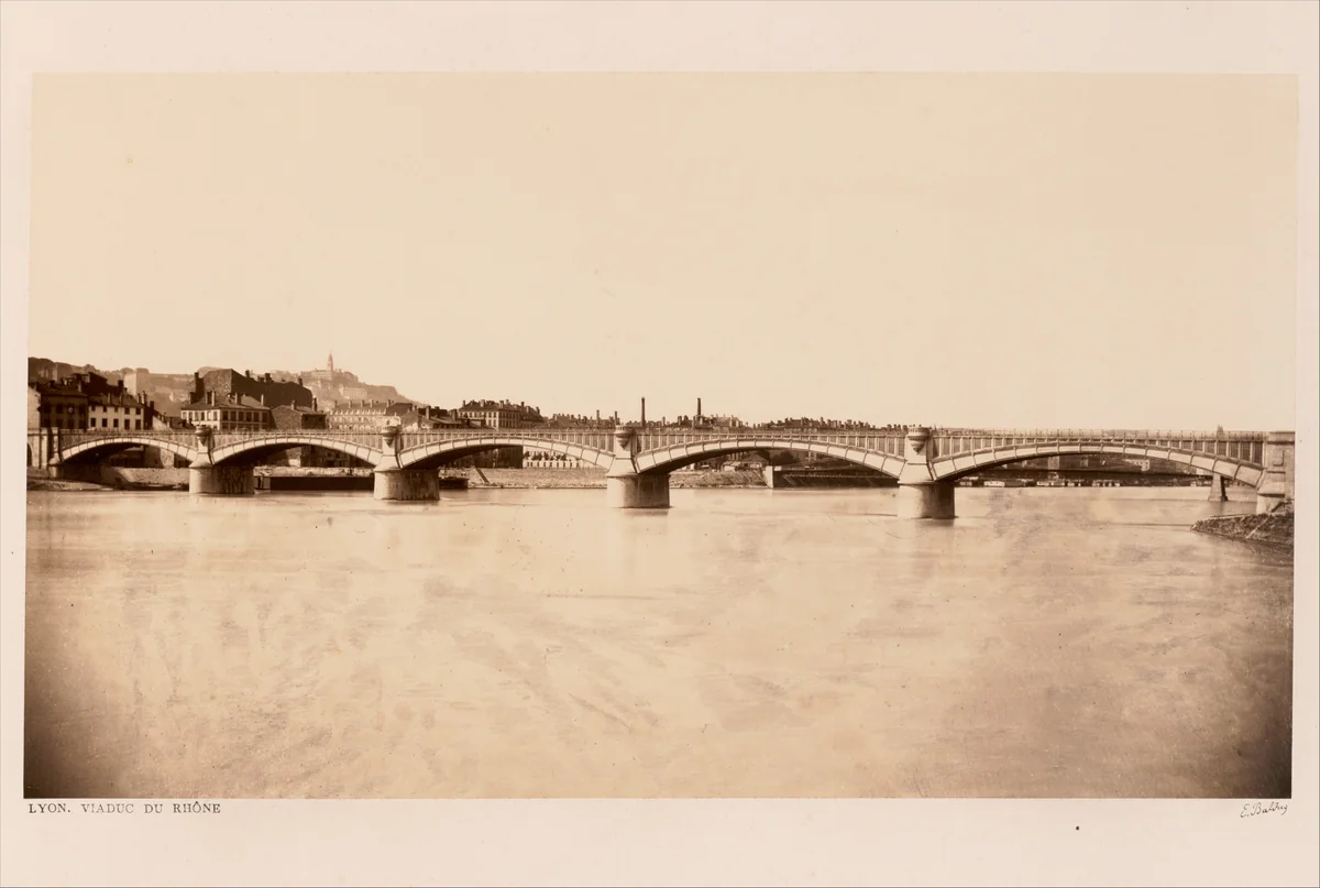 Lyon, Viaduc du Rhône by Edouard Baldus, photograph, 1860-1862