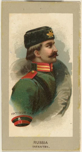 Fatigue Cap, Infantry, Russia, from the Military Uniforms series (T182) issued by Abdul Cigarettes by Abdul Cigarettes, print, 1881