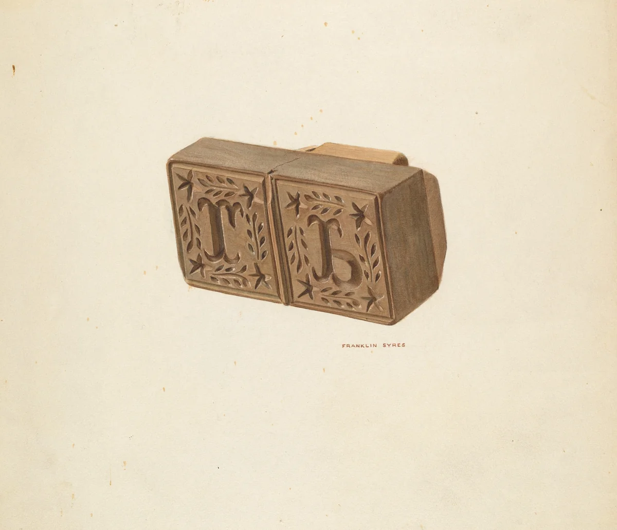 Butter Mold by Franklyn Syres, index of american design, 1940