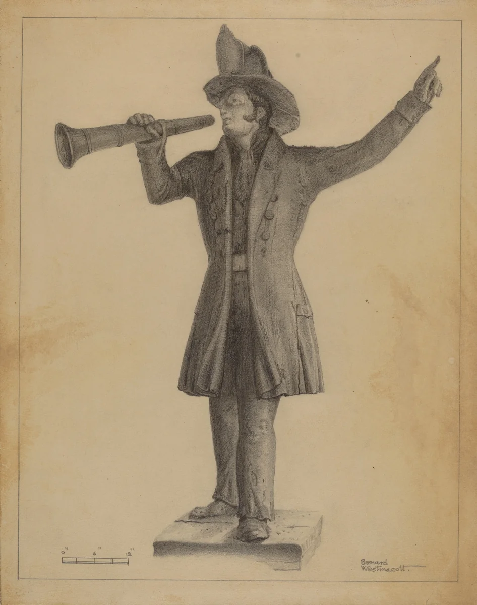 Wooden Figure by Bernard Westmacott, index of american design, 1935-1942