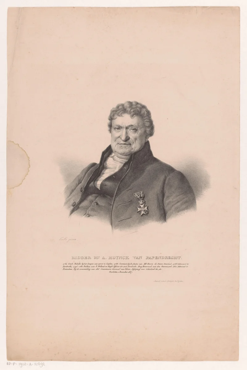 Portret van Anthony Hoynck van Papendrecht by anonymous, print, 1809-1853
