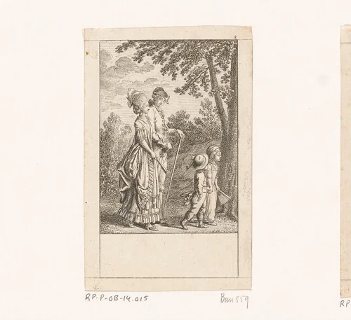 Wandelend gezin by Daniel Nikolaus Chodowiecki, print, 1778