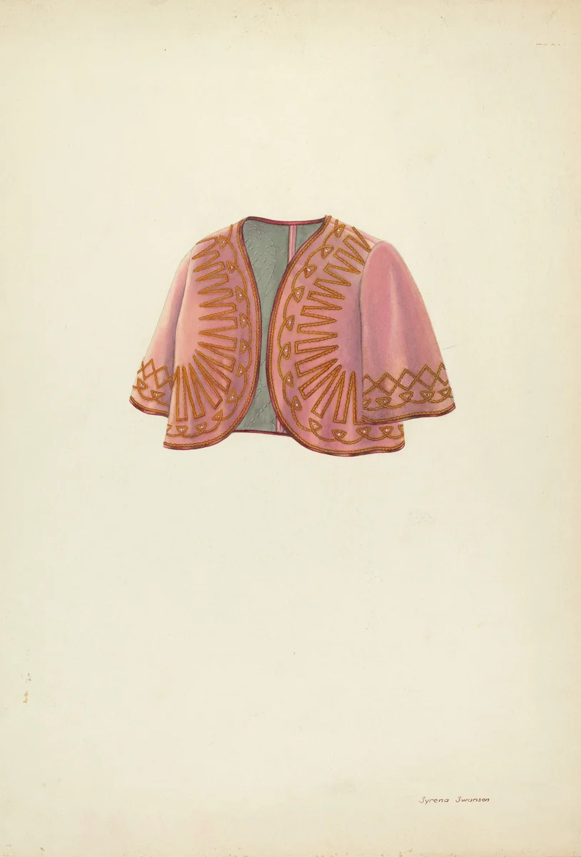 Velvet Bolero for Women by Syrena Swanson, index of american design, 1937