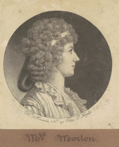 Cornelia Schuyler Morton by Charles B. J. Févret de Saint-Mémin, print, 1797-1798
