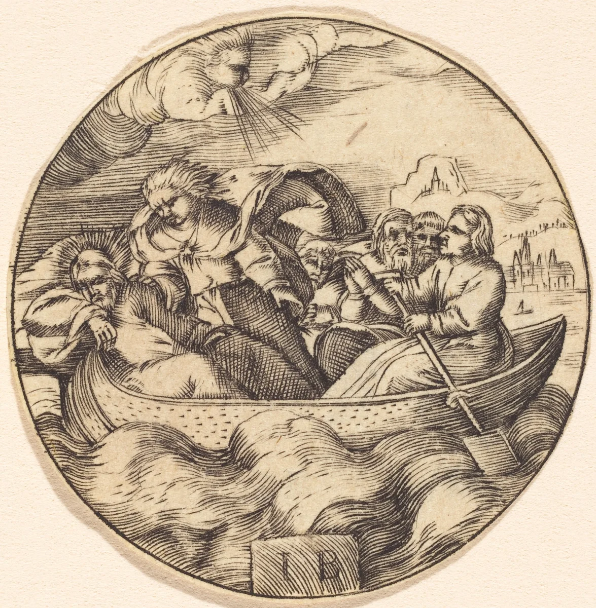 Christ Stilling the Storm by Master IB, print, 1500-1599