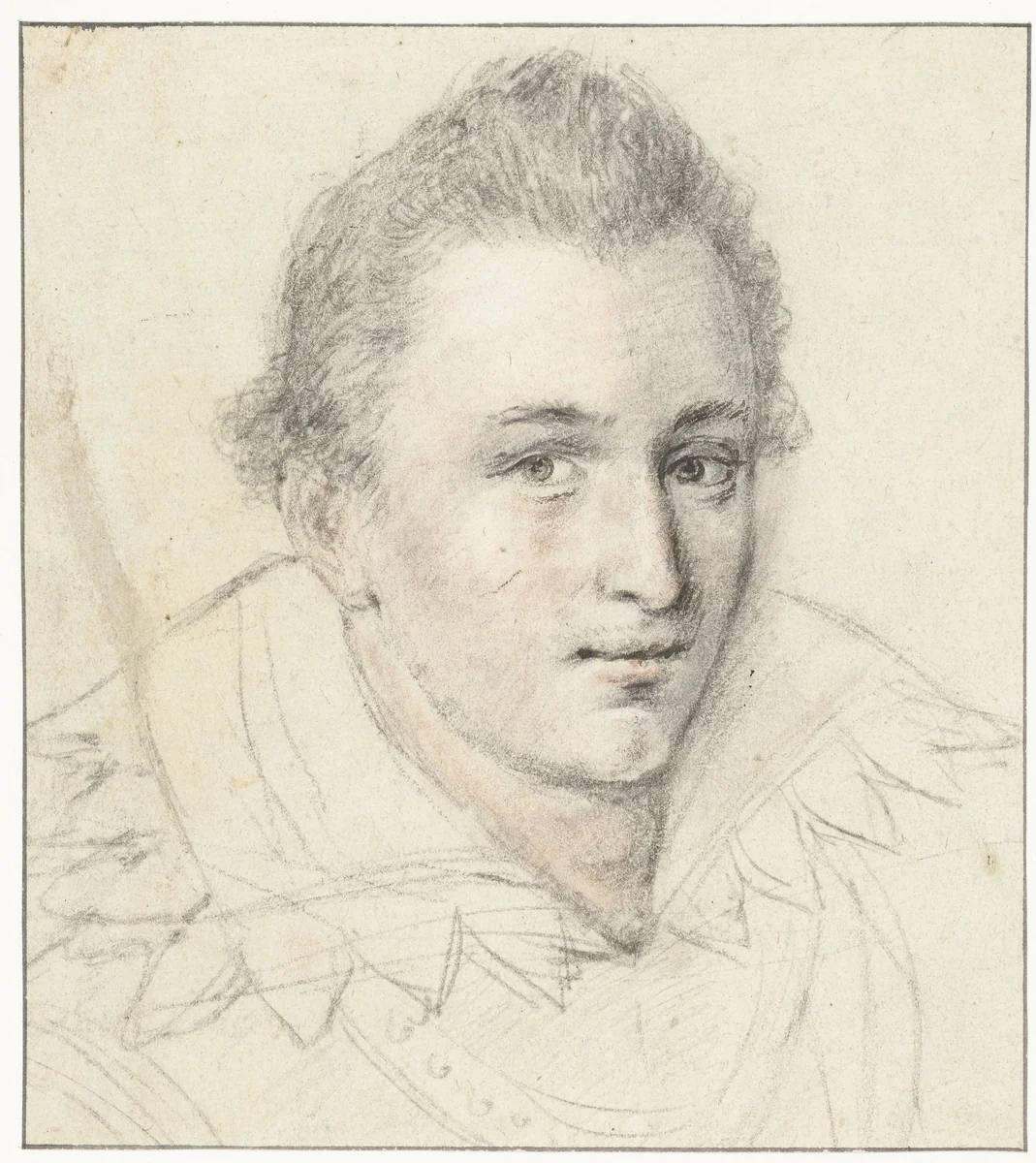 Portret van graaf Johan Lodewijk van Nassau-Hadamar by Crispijn van de Passe, drawing, 1600-1615