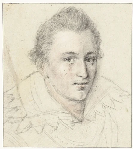 Portret van graaf Johan Lodewijk van Nassau-Hadamar by Crispijn van de Passe, drawing, 1600-1615