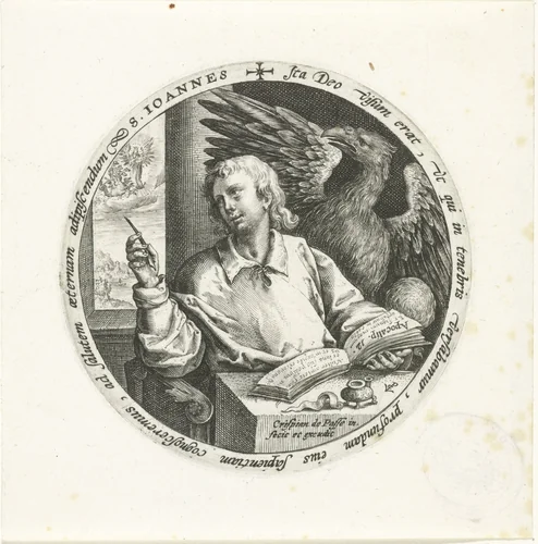 De evangelist Johannes by Unknown, print, 1574-1637