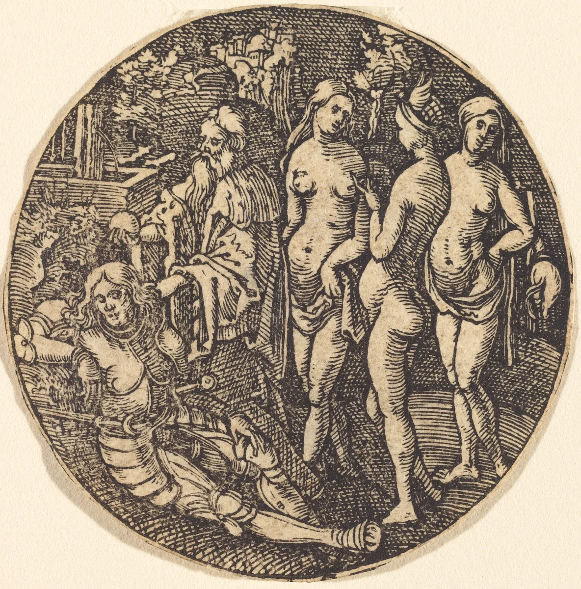 Judgment of Paris by Hans Springinklee, print, 1442-1572