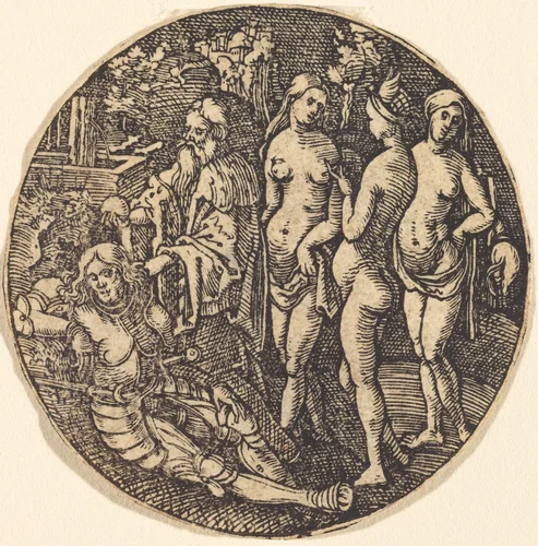 Judgment of Paris by Hans Springinklee, print, 1442-1572