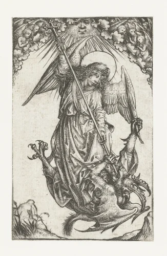 Heilige Michaël by Meester van het Amsterdamse Kabinet, print, 1488-1492
