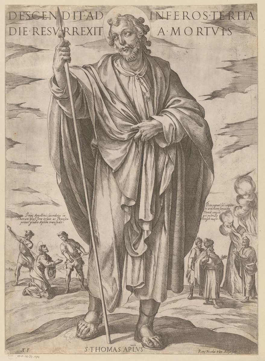 De heilige Tomas by Unknown, print, 1565-1630