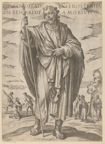 De heilige Tomas by Unknown, print, 1565-1630