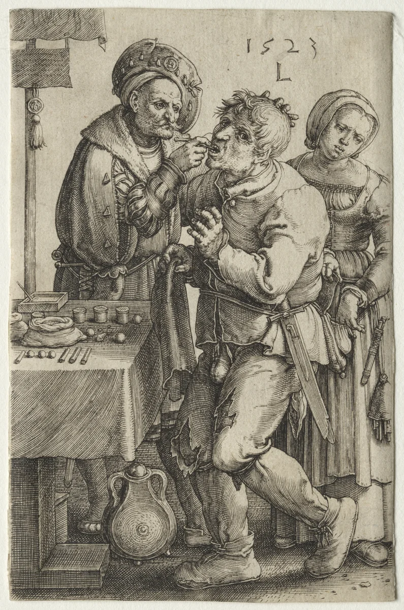 The Dentist by Lucas van Leyden, print, 1523