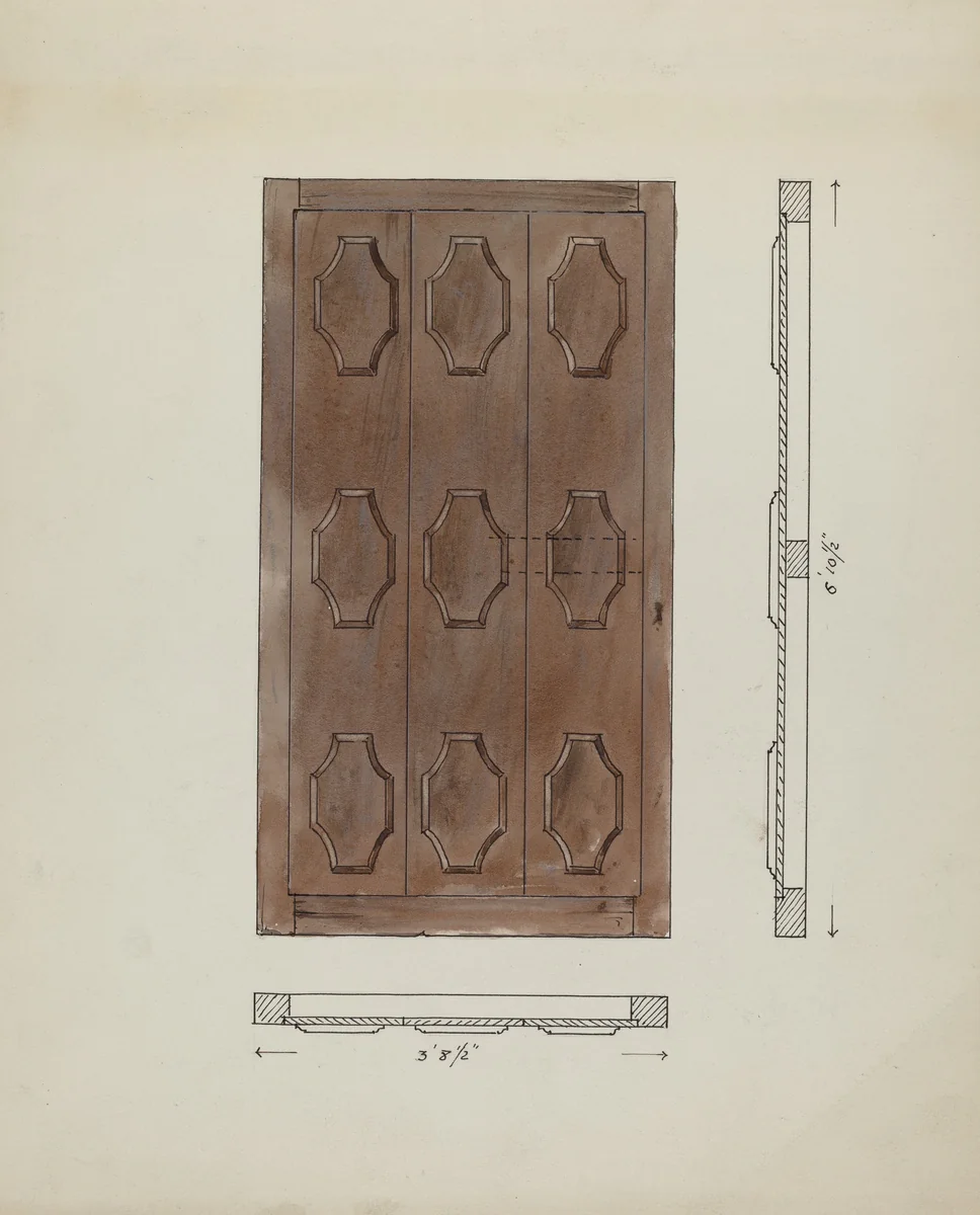 Sacristy Door by Geoffrey Holt, index of american design, 1936