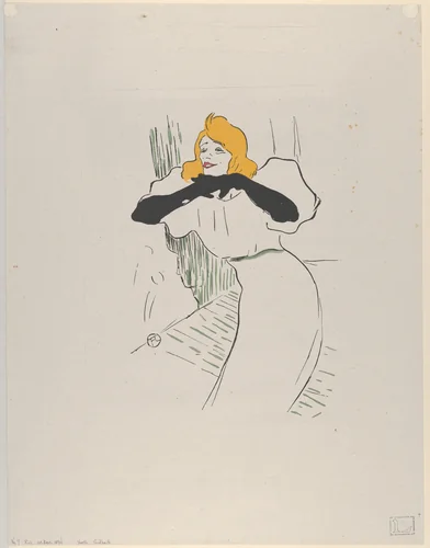 Yvette Guilbert by Henri de Toulouse-Lautrec, print, 1894