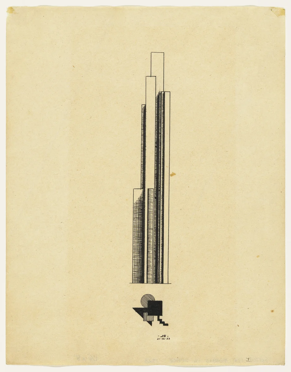 Study for a Sculpture (Forms in Space) by John Storrs, drawing, 1923