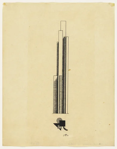 Study for a Sculpture (Forms in Space) by John Storrs, drawing, 1923