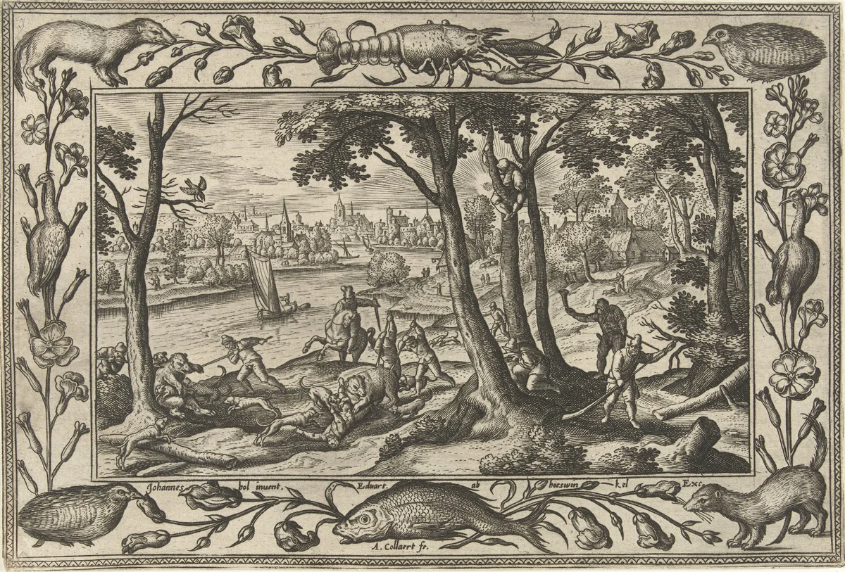 Berenjacht by Unknown, print, 1582-1586