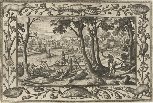 Berenjacht by Unknown, print, 1582-1586