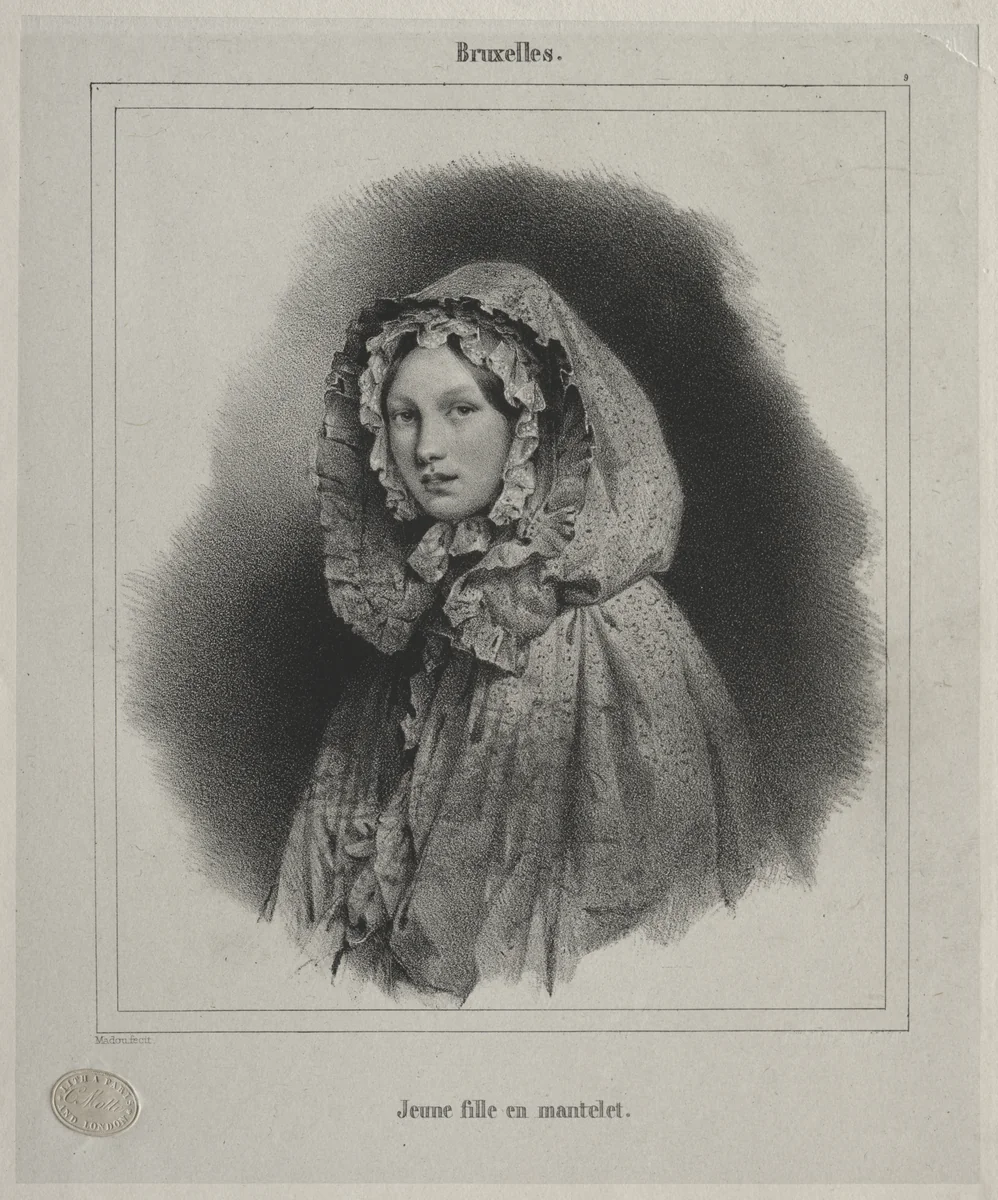 Brussels: Young Girl in a Cape by Jean Baptiste Madou, print, 1796-1877