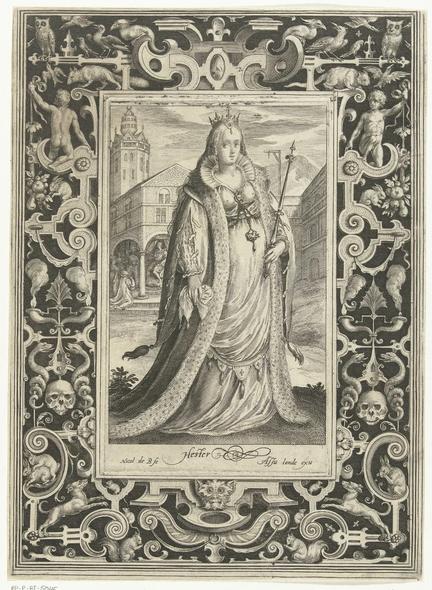 Esther als koningin by Unknown, print, 1581-1656