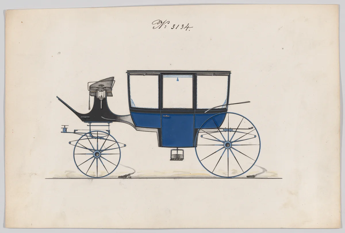 Coach #3134 by Brewster & Co., drawing, 1875